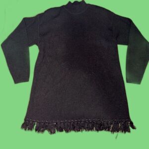 Size Medium Lindsey Blake Vintage Black Duster Sweater